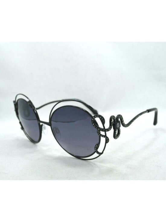 Roberto Cavalli CARDUCCI 1024 01C Black Gray Oval – Italy Designer Sunglasses main image 4